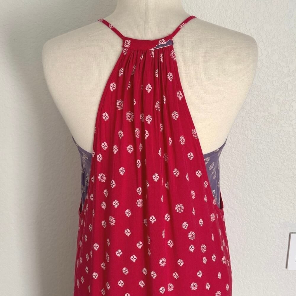 Maeve Anthropologie Kira Printed Maxi Dress Red Purple Size Small - Picture 11 of 11